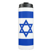 Israël vlag blauw en wit modern patriottisch thermosbeker (Voorkant)