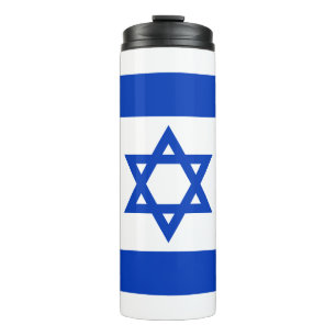 Israël vlag blauw en wit modern patriottisch thermosbeker