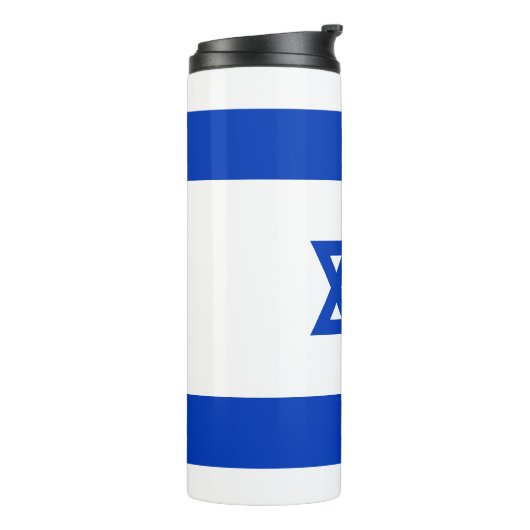 Israël vlag blauw en wit modern patriottisch thermosbeker (Gedraaid links)