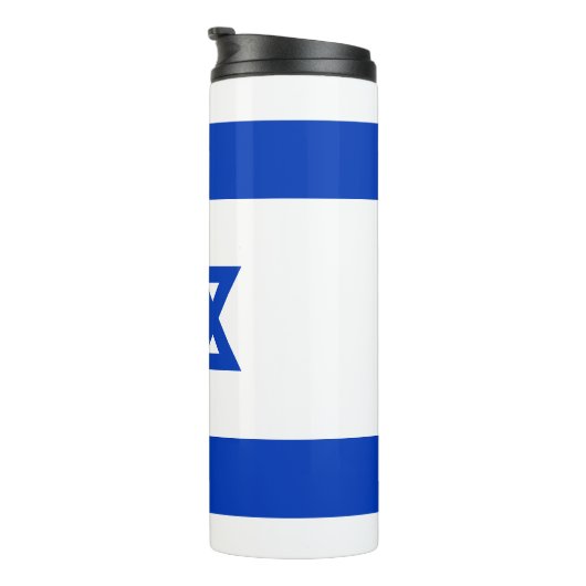 Israël vlag blauw en wit modern patriottisch thermosbeker (Geroteerd rechts)