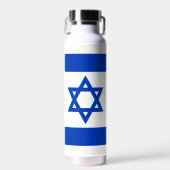 Israël vlag blauw en wit modern patriottisch waterfles (Voorkant)