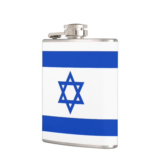 Israël vlag blauw en wit patriottisch modern heupfles (Links)