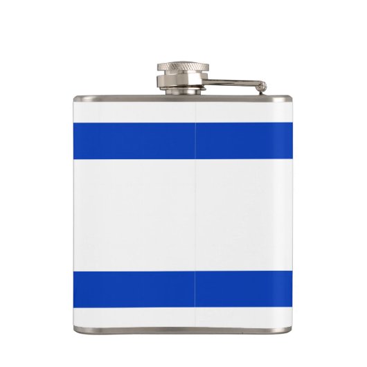 Israël vlag blauw en wit patriottisch modern heupfles (Achterkant)