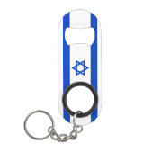 Israël vlag blauw en wit patriottisch modern mini flessenopener (Voorkant)