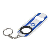 Israël vlag blauw en wit patriottisch modern mini flessenopener (Voorkant Gekanteld)