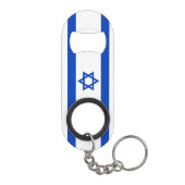 Israël vlag blauw en wit patriottisch modern mini flessenopener (Achterkant)