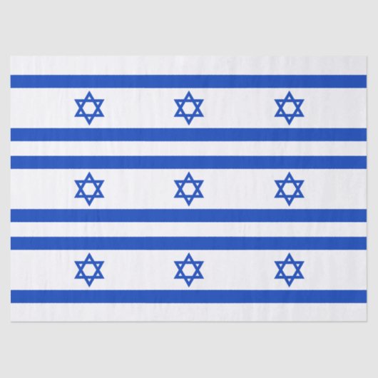 Israël vlag blauw en wit ster van David patroon Tissuepapier (Voorkant)