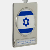 Israël vlag blauw wit gepersonaliseerde aangepaste verzilverd banner ornament (Rechts)