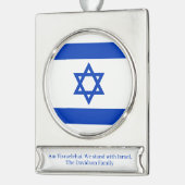 Israël vlag blauw wit gepersonaliseerde aangepaste verzilverd banner ornament (Links)