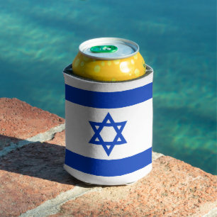 Israël vlag blauw wit modern patriottisch patroon blikjeskoeler