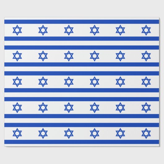 Israël vlag blauw wit modern patriottisch patroon cadeaupapier (Vlak)