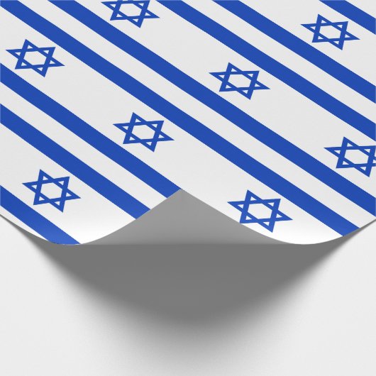 Israël vlag blauw wit modern patriottisch patroon cadeaupapier (Hoek)