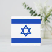 Israël vlag blauw wit modern patriottisch patroon feestdagenkaart (Staand voorkant)