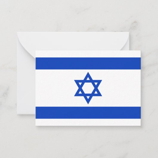 Israël vlag blauw wit modern patriottisch patroon notitiekaartje (Voorkant)