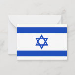 Israël vlag blauw wit modern patriottisch patroon notitiekaartje<br><div class="desc">Israel flag blauw-wit modern patriottisch briefkaartje,  wenskaart. Israëlische vlag.</div>