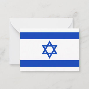 Israël vlag blauw wit modern patriottisch patroon notitiekaartje