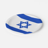Israël vlag blauw wit modern patriottisch patroon papieren bordje (Gekanteld)