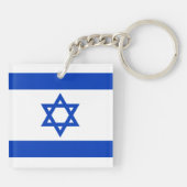 Israël vlag blauw wit modern patriottisch sleutelhanger (Achterkant)