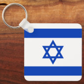 Israël vlag blauw wit modern patriottisch sleutelhanger (Voorkant)