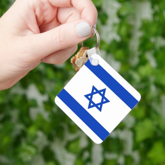 Israël vlag blauw wit modern patriottisch sleutelhanger (Hand)