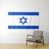 Israël vlag blauwe Ster van David Wandkleed (In Situ (horizontaal))