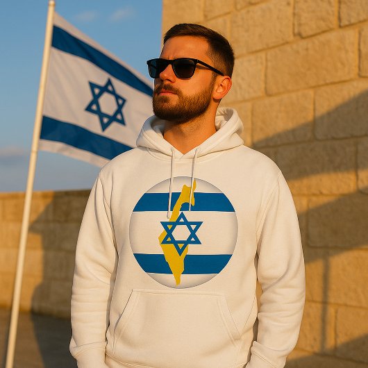 Israël Vlag en Kaart Blauwe Ster van David Embleem Hoodie