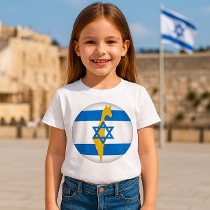 Israël Vlag en Kaart Blauwe Ster van David Embleem T-shirt