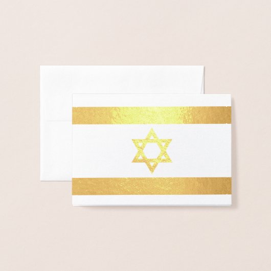 Israël vlag Folie Favor Tag Kaarten (Voorkant met envelop)