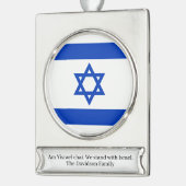 Israël vlag gepersonaliseerde aangepaste tekst verzilverd banner ornament (Links)