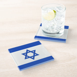 Israël vlag glazen onderzetter