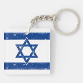 Israël Vlag Grungge Sleutelhanger (Achterkant)
