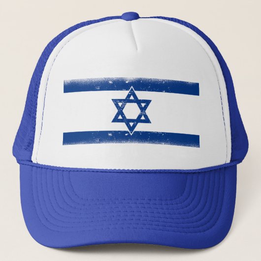 Israël Vlag Grungge Trucker Pet (Voorkant)
