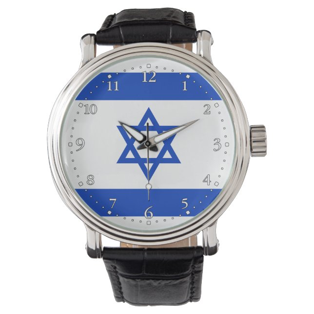 Israël-vlag Horloge (Voorkant)
