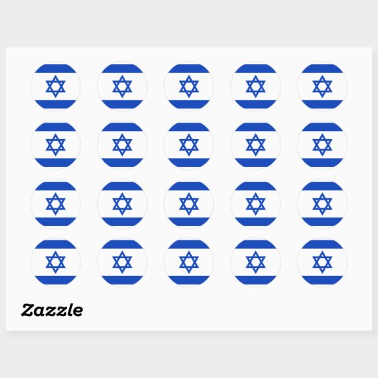Israël, vlag Israël Ronde Sticker (Vel)