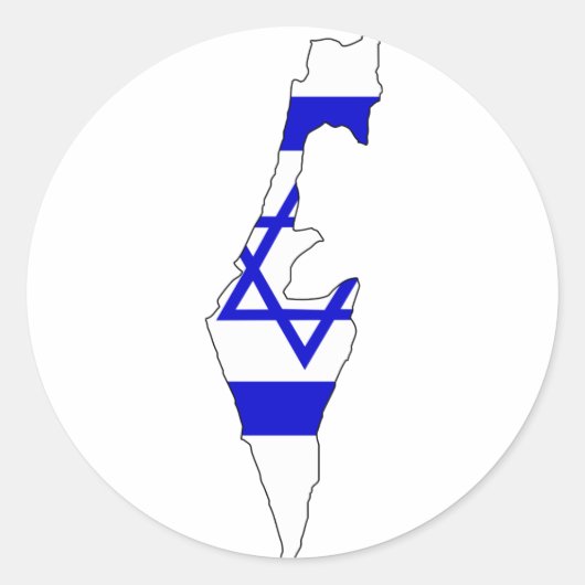 Israël vlag kaart ronde sticker (Voorkant)