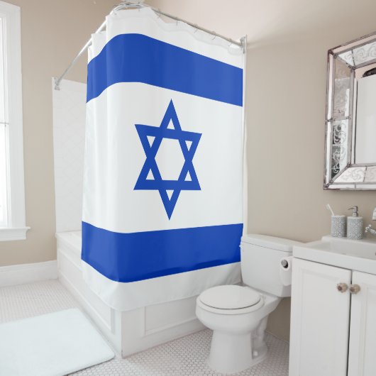 Israël vlag modern patriottisch douchegordijn (In situ)