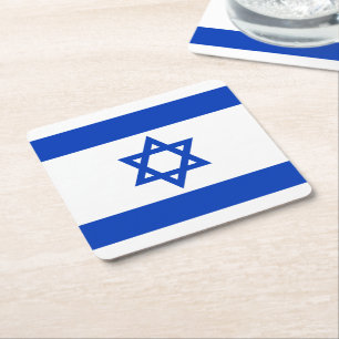 Israël vlag modern patriottisch kartonnen onderzetters