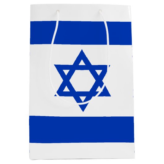Israël vlag modern patriottisch medium cadeauzakje (Voorkant)