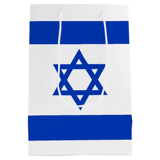 Israël vlag modern patriottisch medium cadeauzakje (Achterkant)