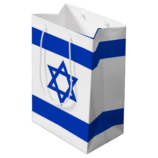 Israël vlag modern patriottisch medium cadeauzakje (Achterkant Gekanteld)