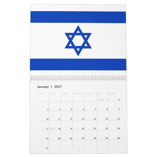 Israël vlag modern patriottisch modern kalender (Jan 2027)
