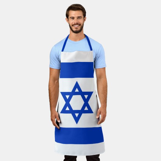 Israël vlag modern patriottisch schort (Gedragen)