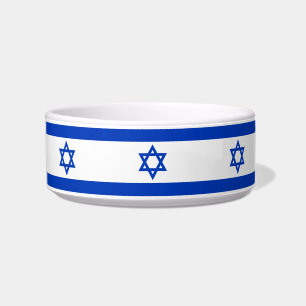 Israël vlag modern patroon patriottische hond kat voerbakje