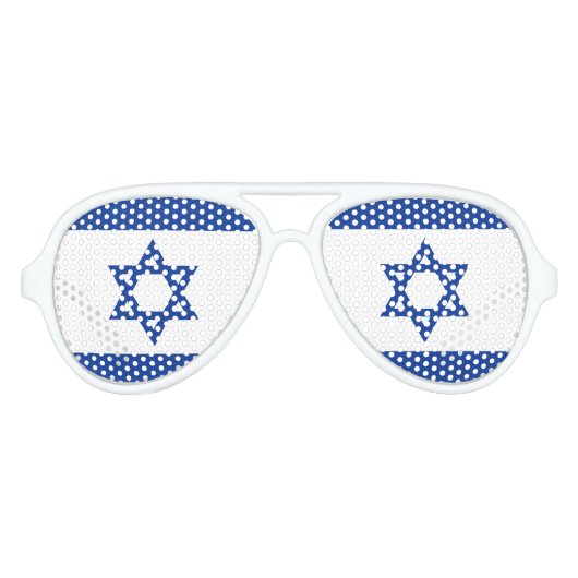Israël vlag partij tinten aviator zonnebril (Voorkant)