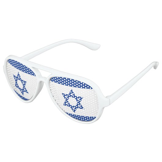 Israël vlag partij tinten aviator zonnebril (Gekanteld)