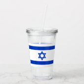 Israël vlag patriottisch modern acryl drinkbeker (Achterkant)