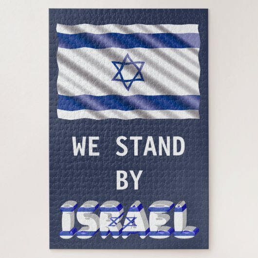 Israël Vlag Patriottisch Wij staan achter Israël Legpuzzel (Verticaal)