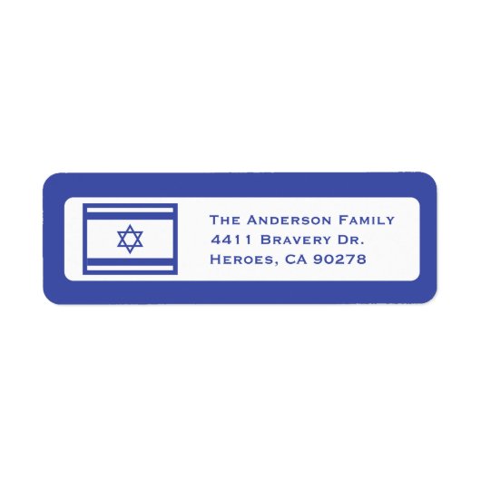 Israël Vlag Retouradres Labels (Voorkant)