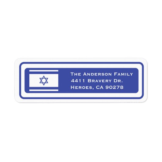 Israël Vlag Retouradreslabels Etiket (Voorkant)