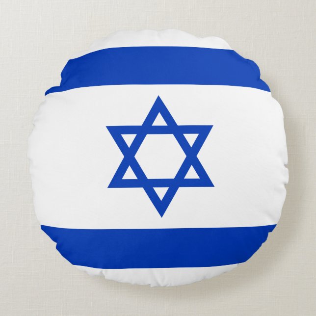 Israël-vlag Rond Kussen (Voorkant)
